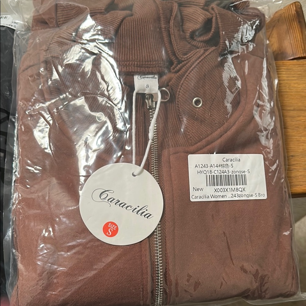 Caracilia Brown Zip-Up Hoodie - NWT